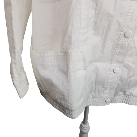 Tudor Court White Lightweight Rain Jacket Windbreaker Snap Front Large - Picture 3 of 11